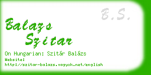 balazs szitar business card